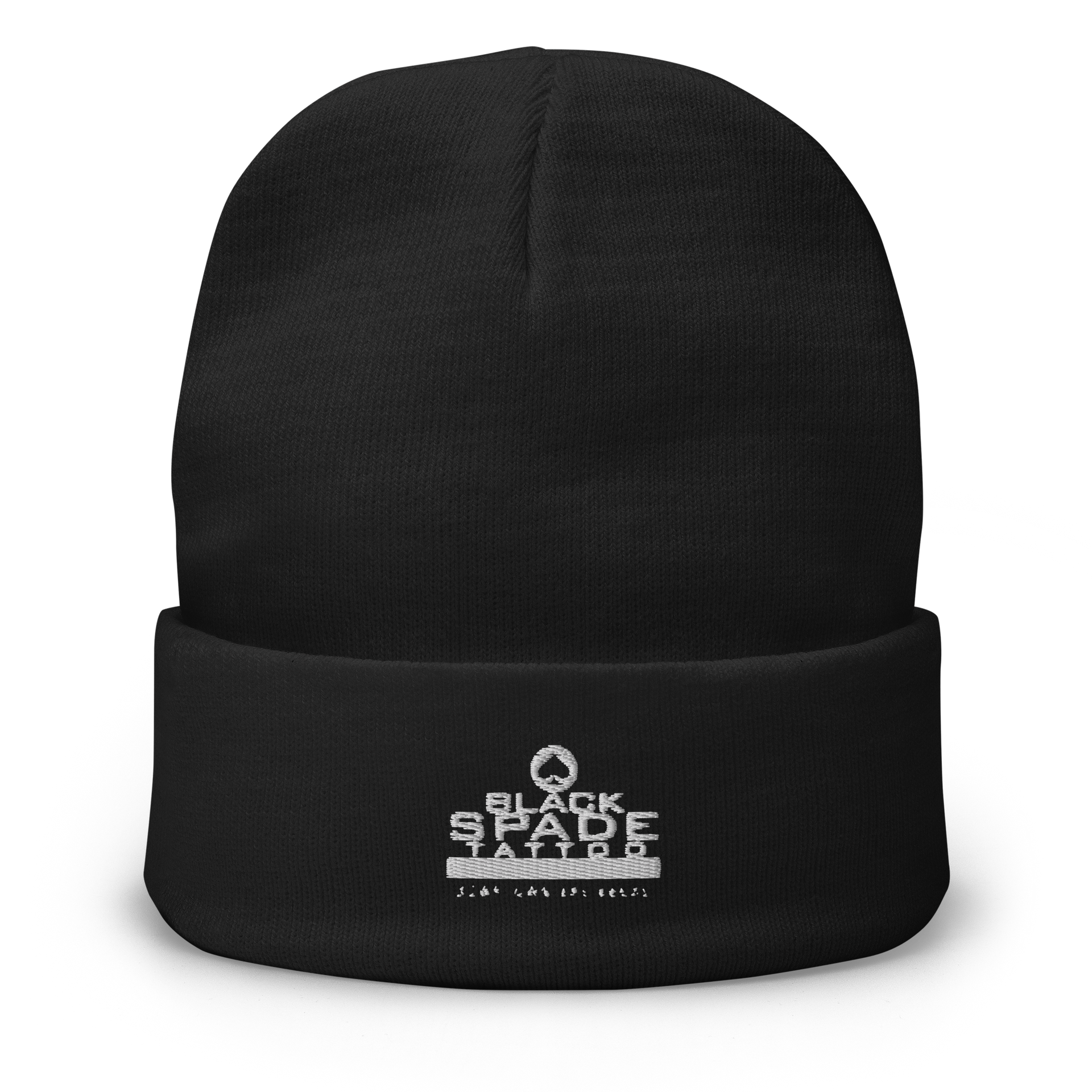 Knit Beanie – Black Spade Tattoo Knit Beanie – Black Spade Tattoo